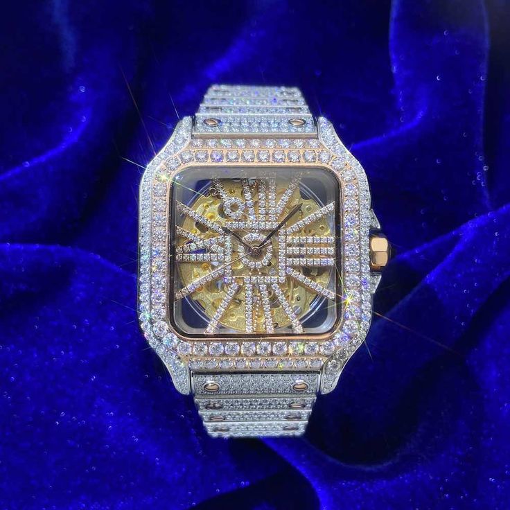 CARTI-Moissanite Watch | 42MM | 14K Rose Gold | 14.1CT Bust Down