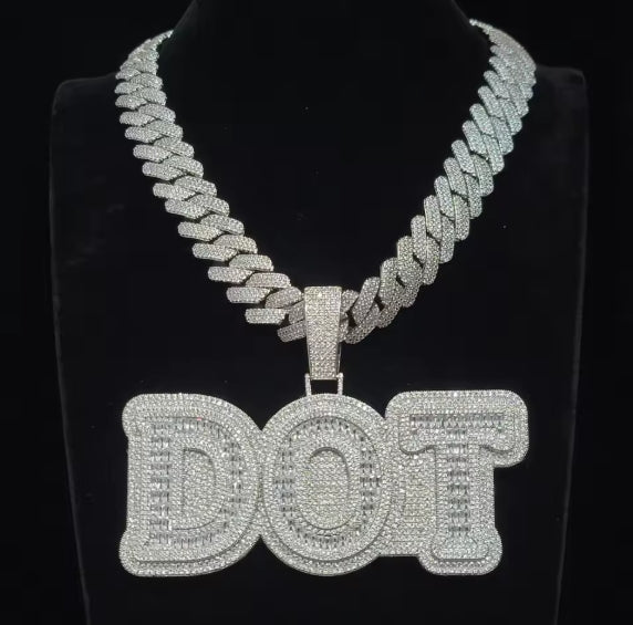 Custom Personalized Big Letter Pendant Solid Back Laser