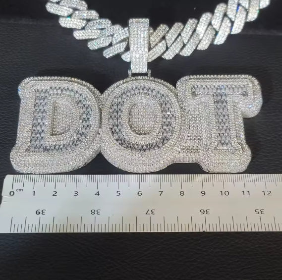 Custom Personalized Big Letter Pendant Solid Back Laser