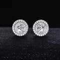 925 Sterling Silver Moissanite Angel Iced out Hip Hop Stud Earrings