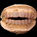 Custom Lab Grown Diamond HPHT Grillz 8 Top And 8 Bottom